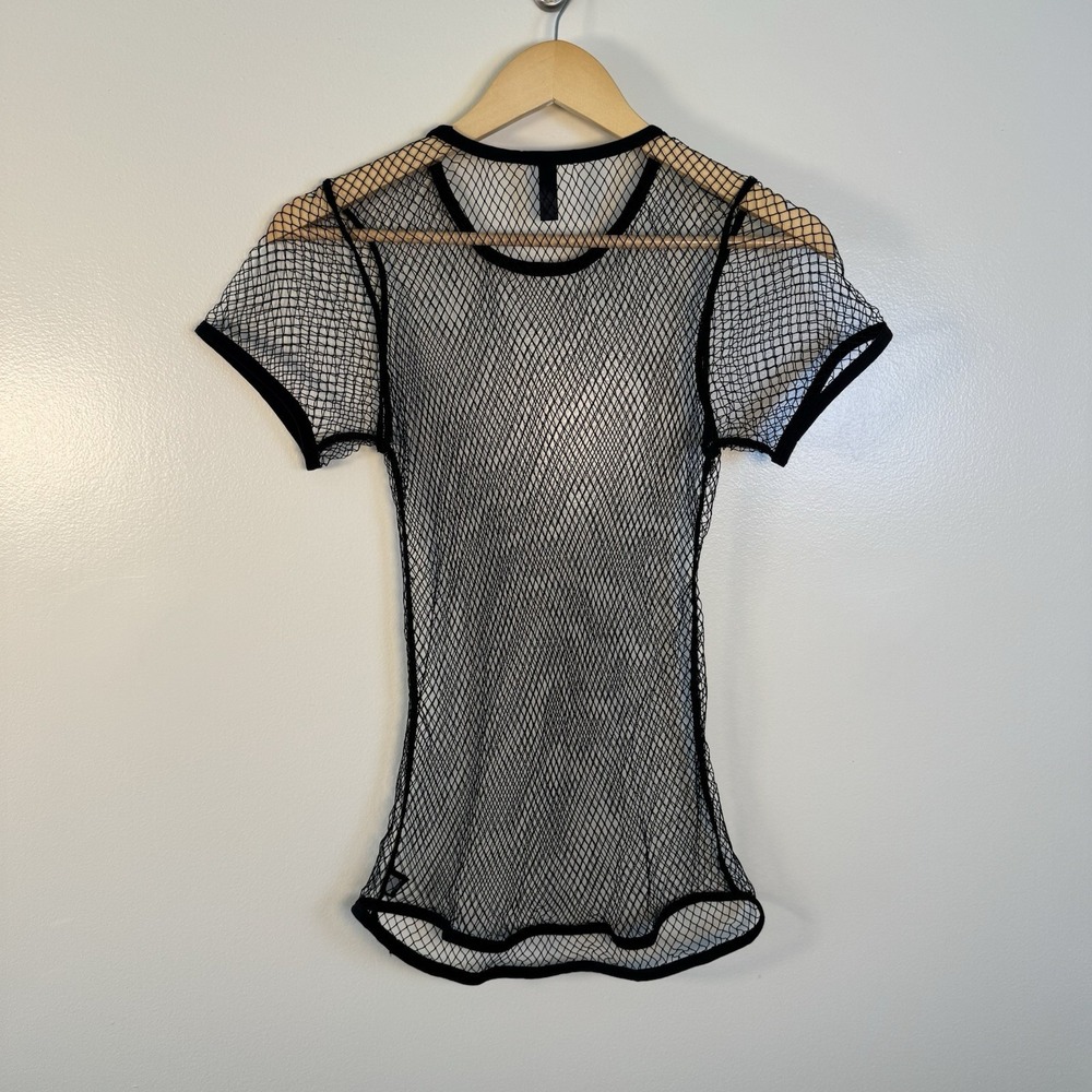 Victorias Secret Fishnet Shirt Swim Women's M/L Black Mesh Net Sheer Top - Picture 8 of 8